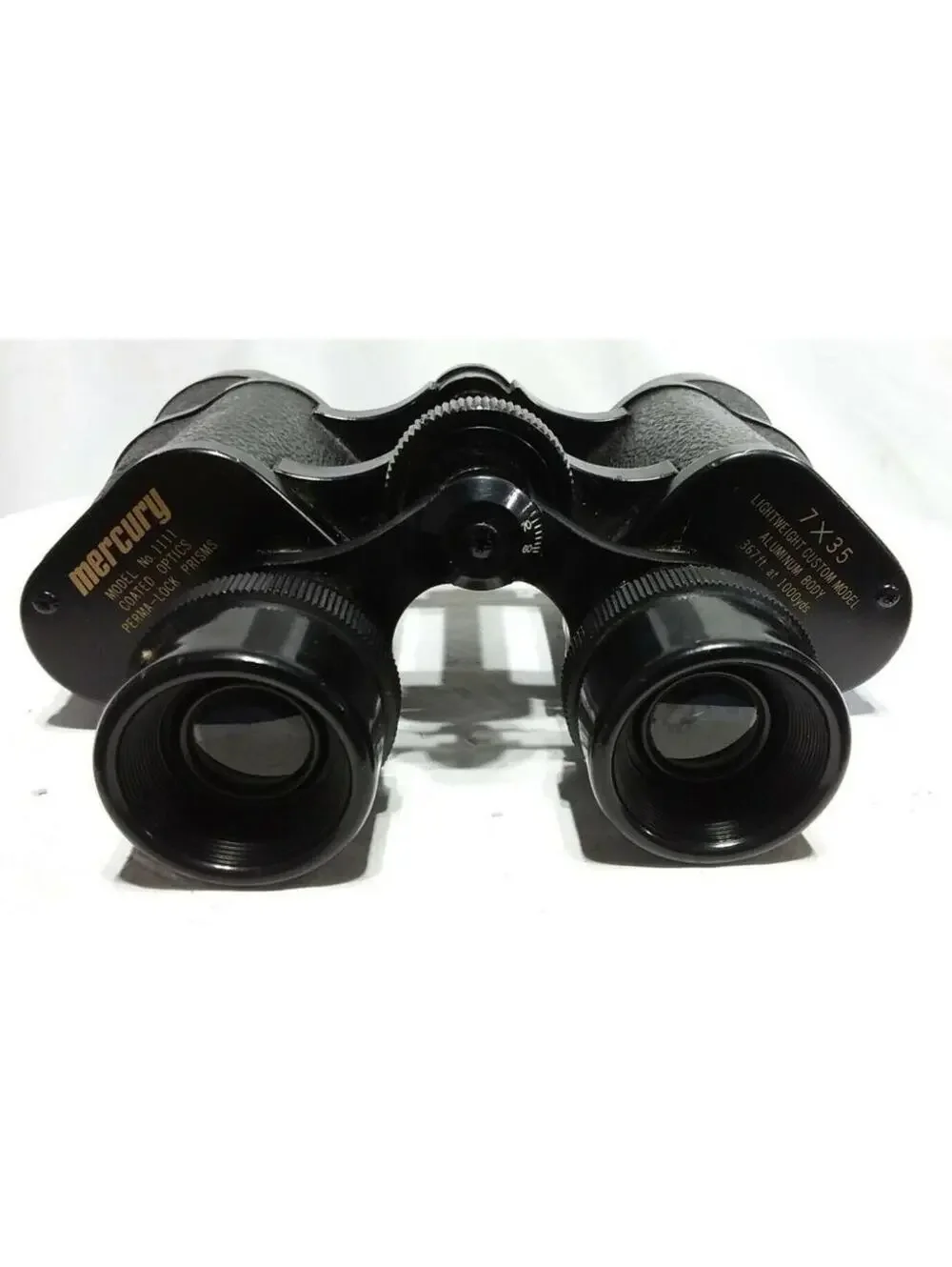 Mercury 7x35 Model 1111 Binoculars Wide Angle Coated Optics Black Pre-Owned